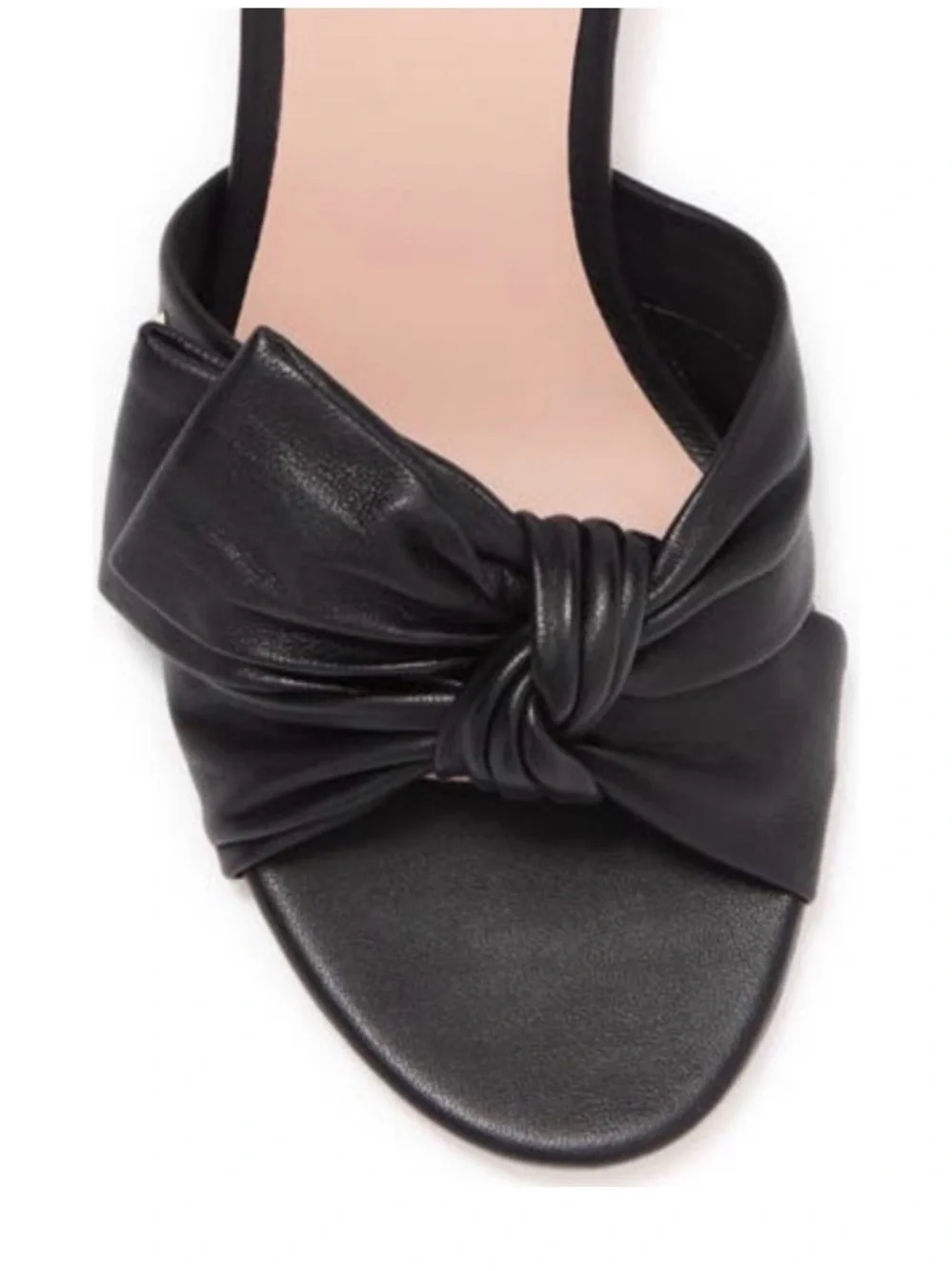 Kate Spade Samantha Abstract Leather Bow Kitten Heel Slide Sandal Size 8
